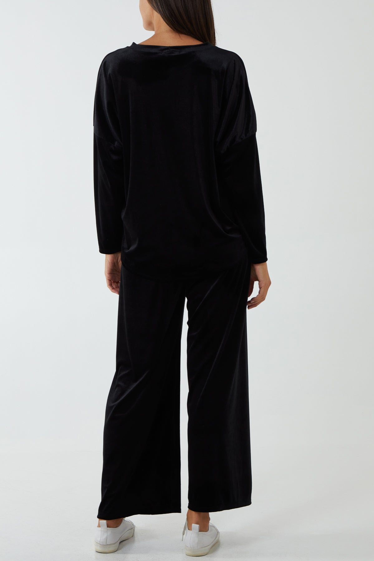 Velour Relaxed Fit Top & Bottom Loungewear Set