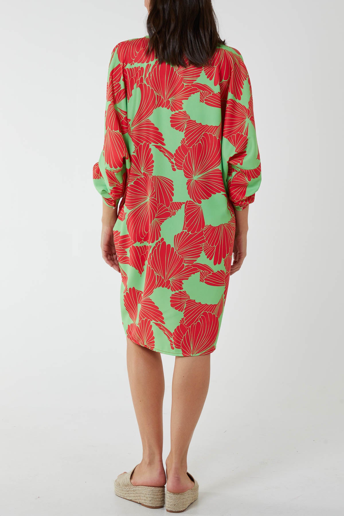 Floral Twisted Front Midi Dress