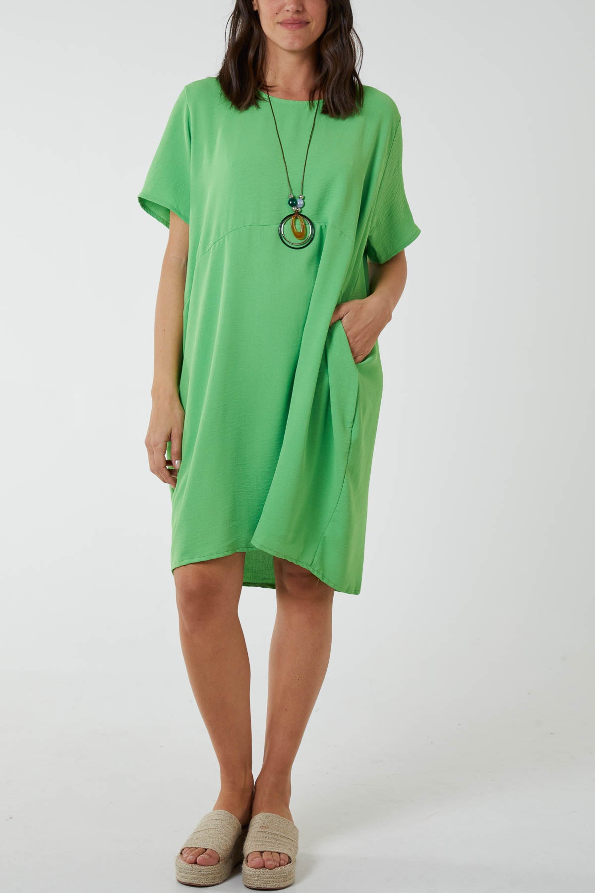 Cocoon Necklace Midi Dress