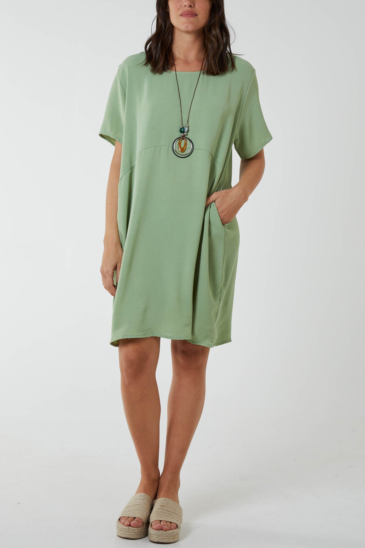 Cocoon Necklace Midi Dress