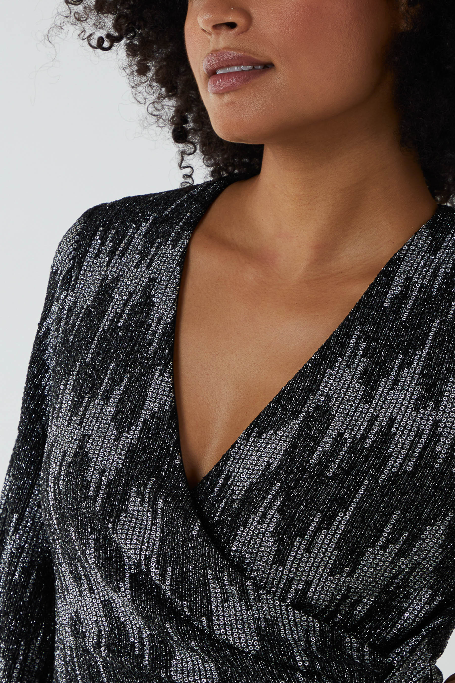 Metallic Chevron Wrap Tie Jumpsuit