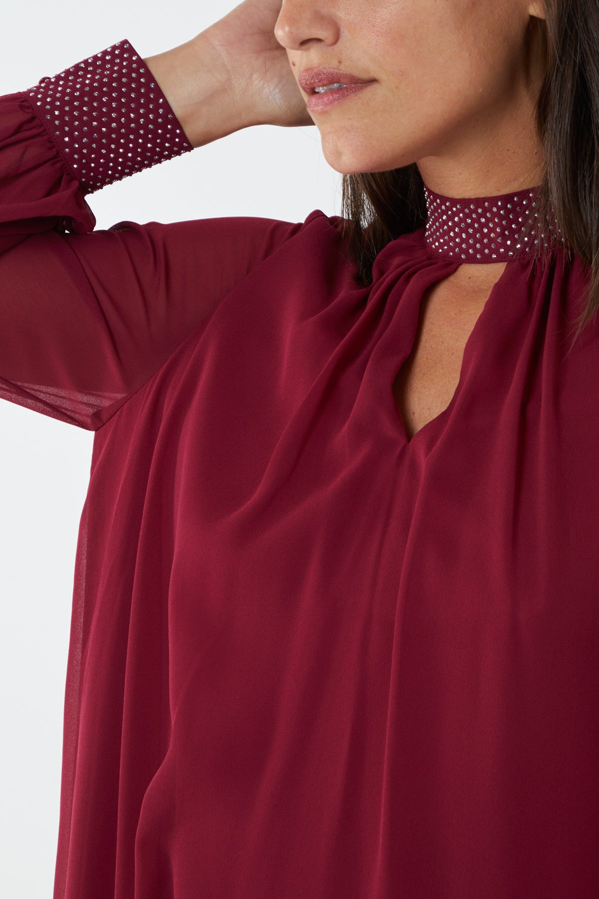 Shift Diamante Collar Mini Dress