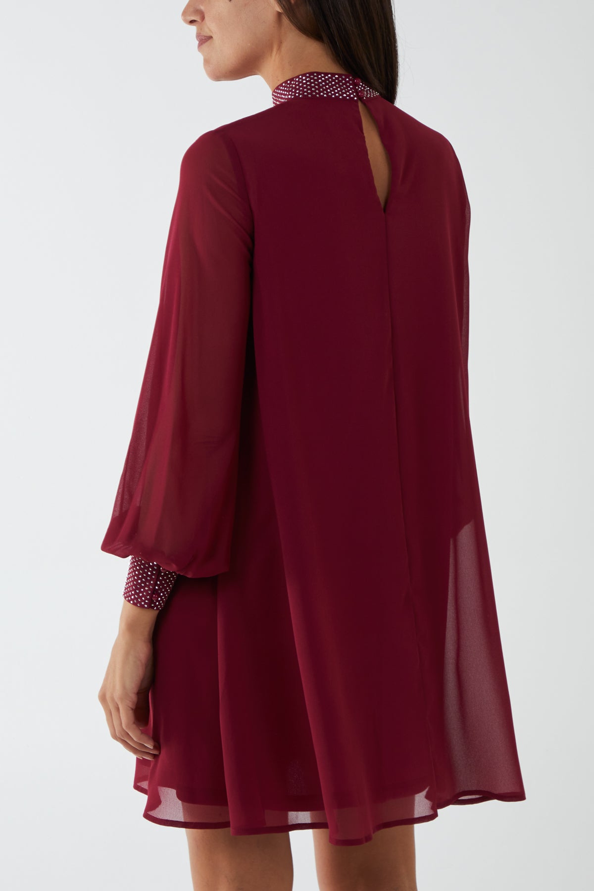 Shift Diamante Collar Mini Dress