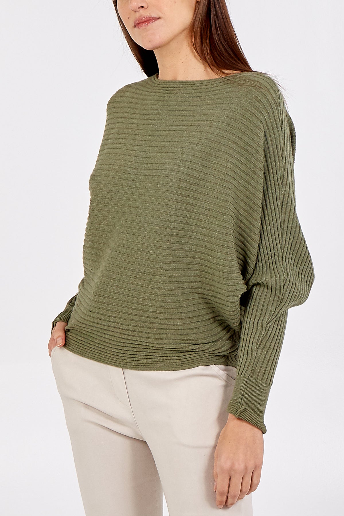 Batwing Ribbed Jumper