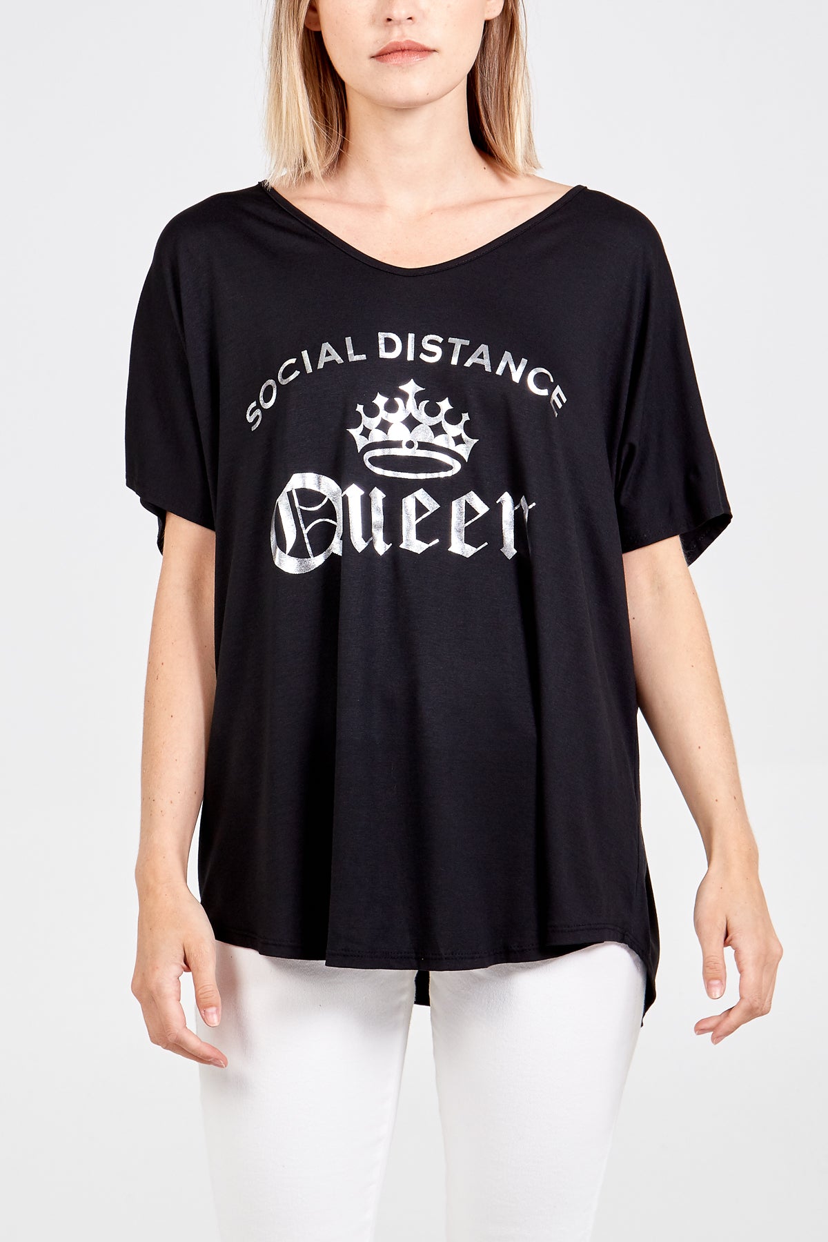 Social Distance Queen Silver Foil T-Shirt