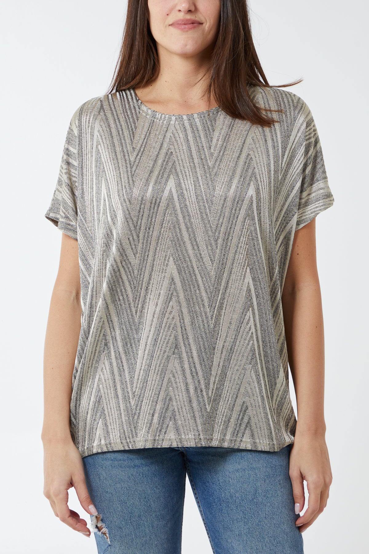 Zig Zag Batwing Oversize Top
