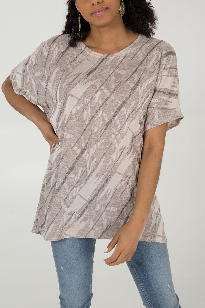 Jacquard Leaf Oversized Top