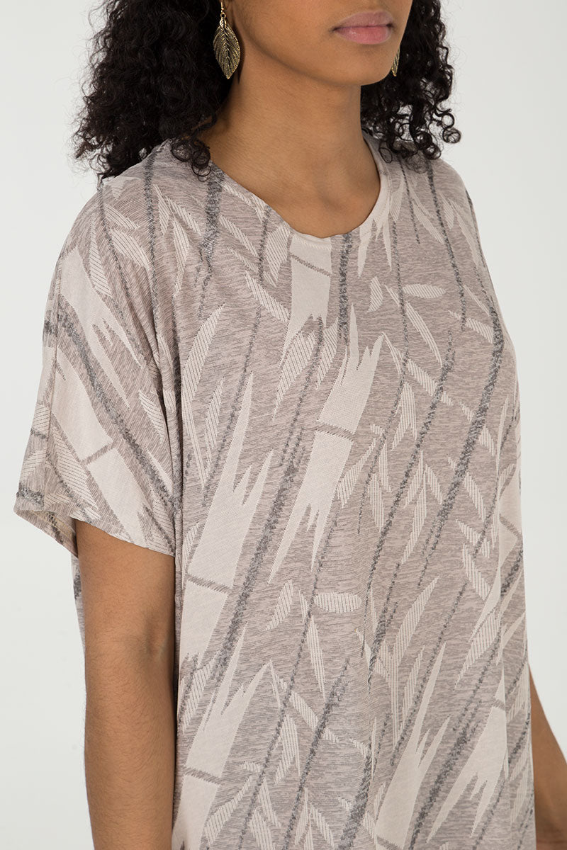 Jacquard Leaf Oversized Top