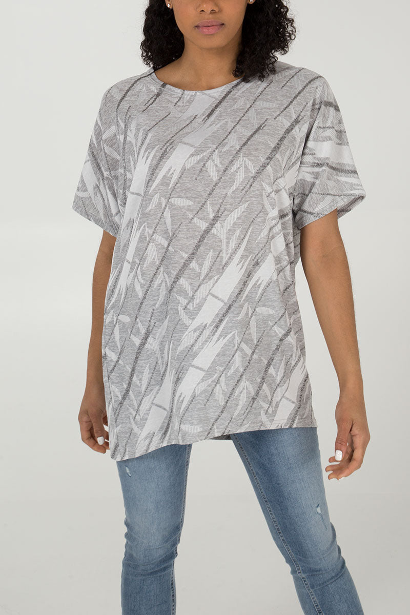 Jacquard Leaf Oversized Top