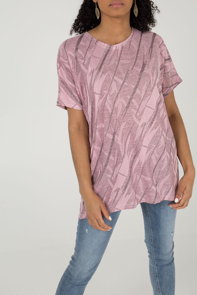Jacquard Leaf Oversized Top