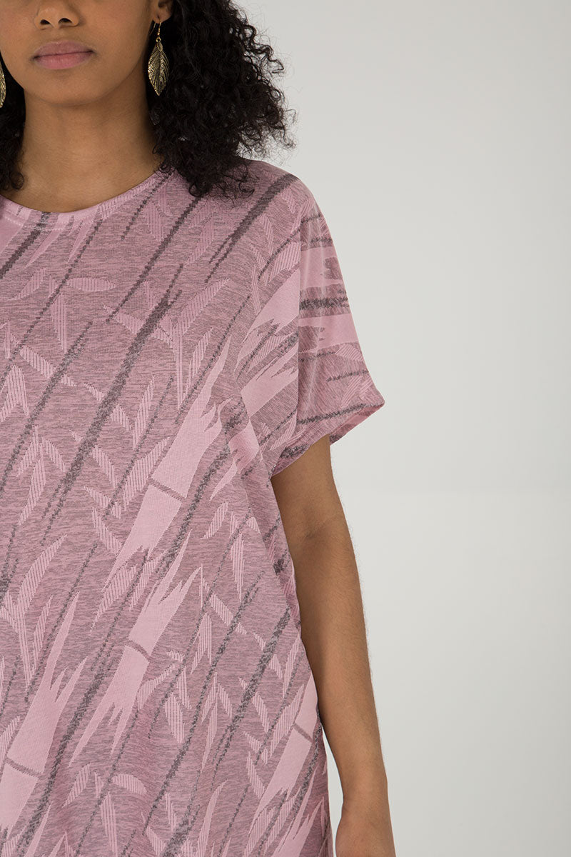 Jacquard Leaf Oversized Top