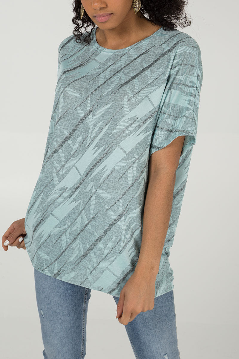 Jacquard Leaf Oversized Top