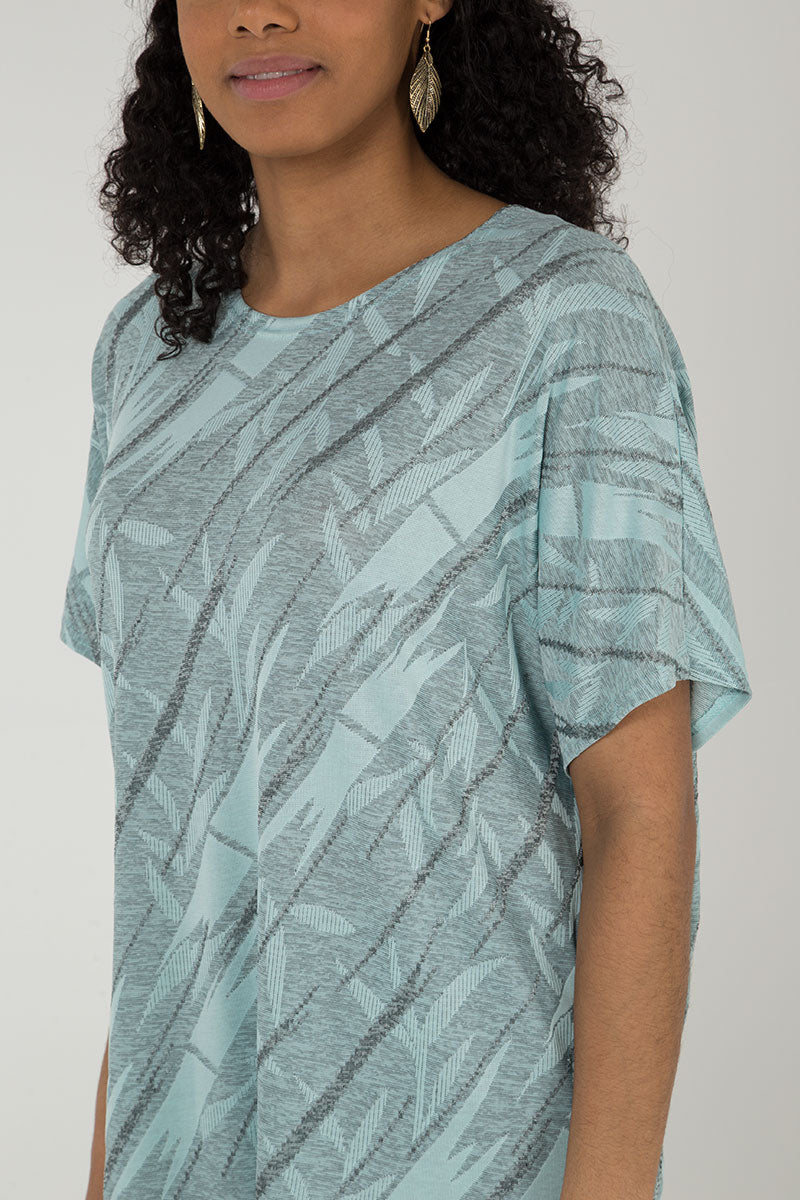 Jacquard Leaf Oversized Top