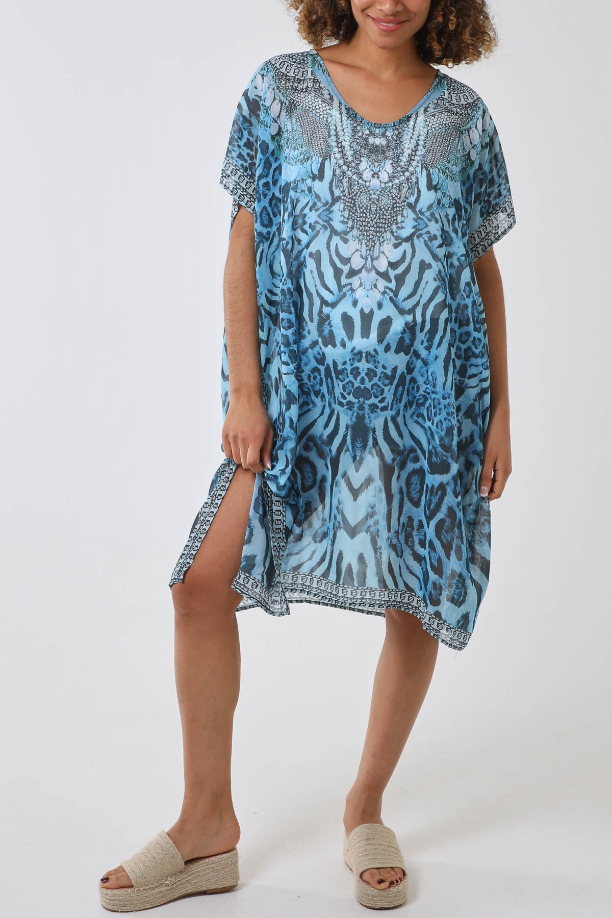 Animal Print Long Kaftan