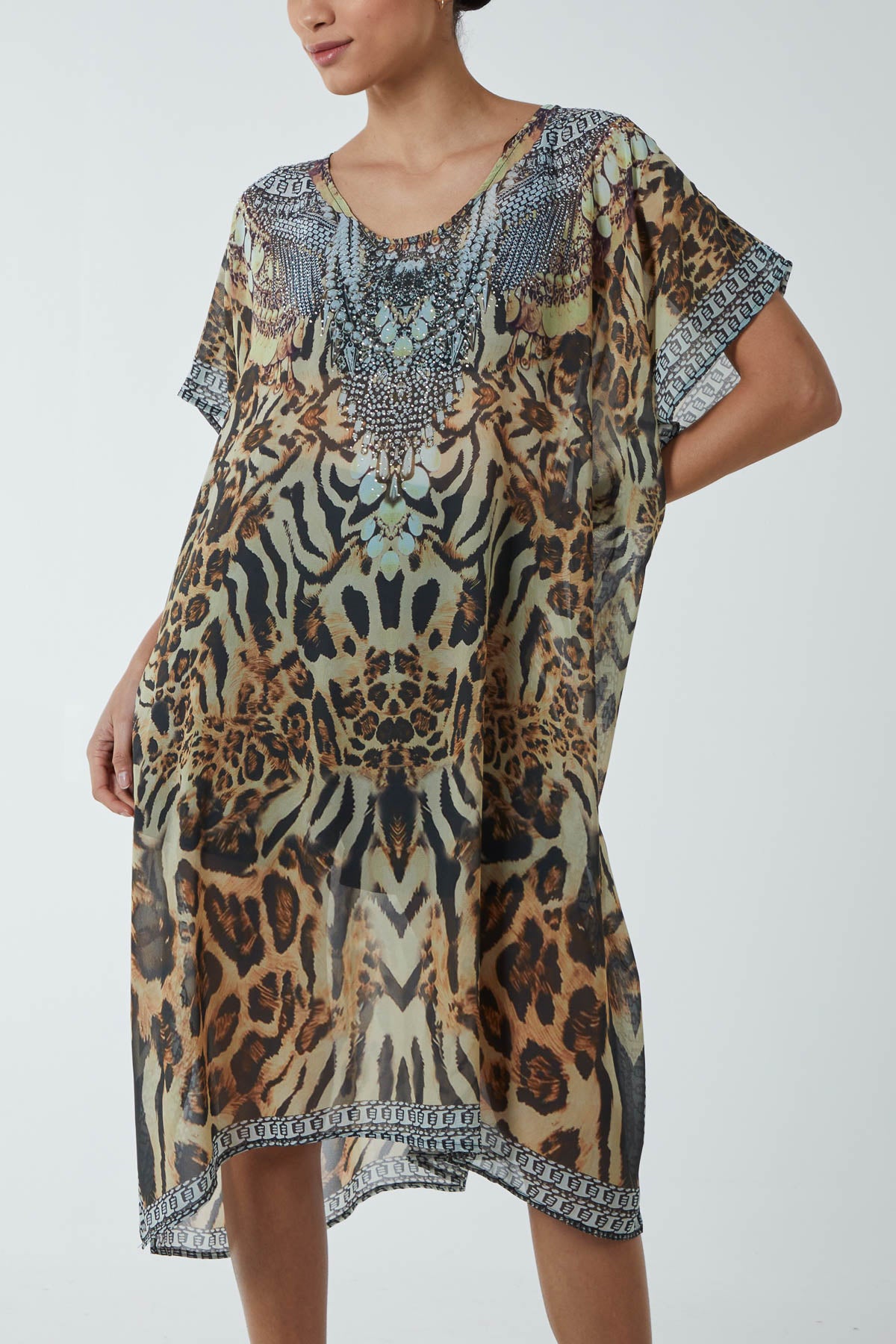 Animal Print Long Kaftan