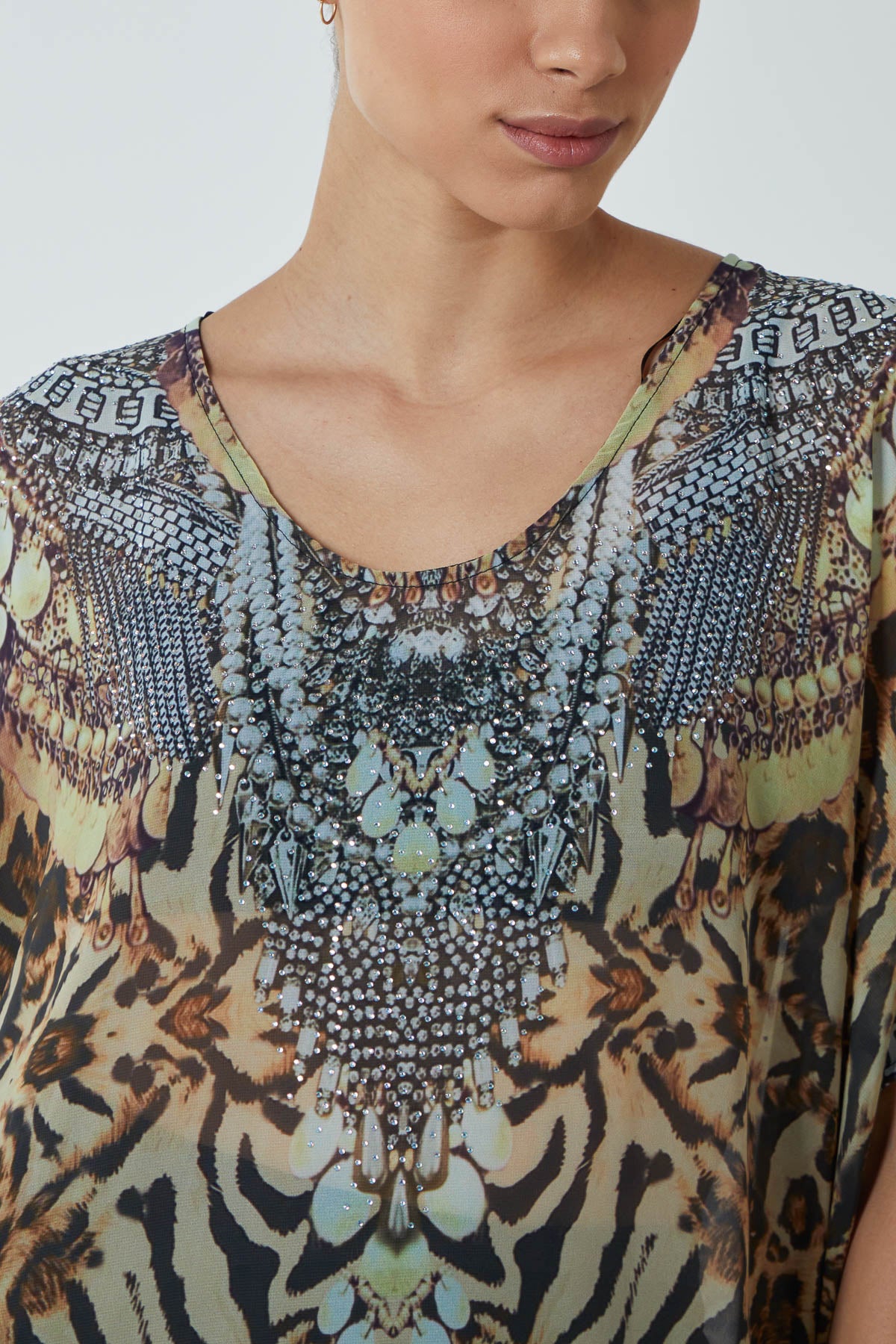 Animal Print Long Kaftan