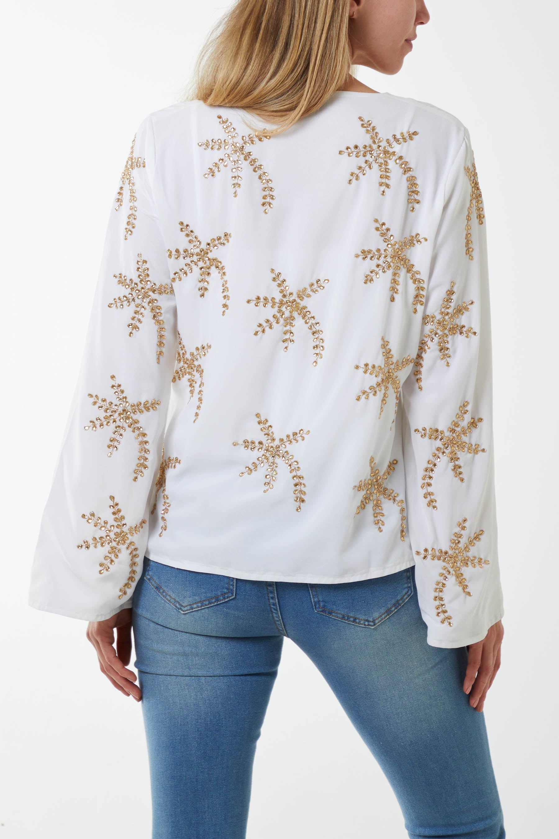 Gold Gem Palm Tree Cardigan Top