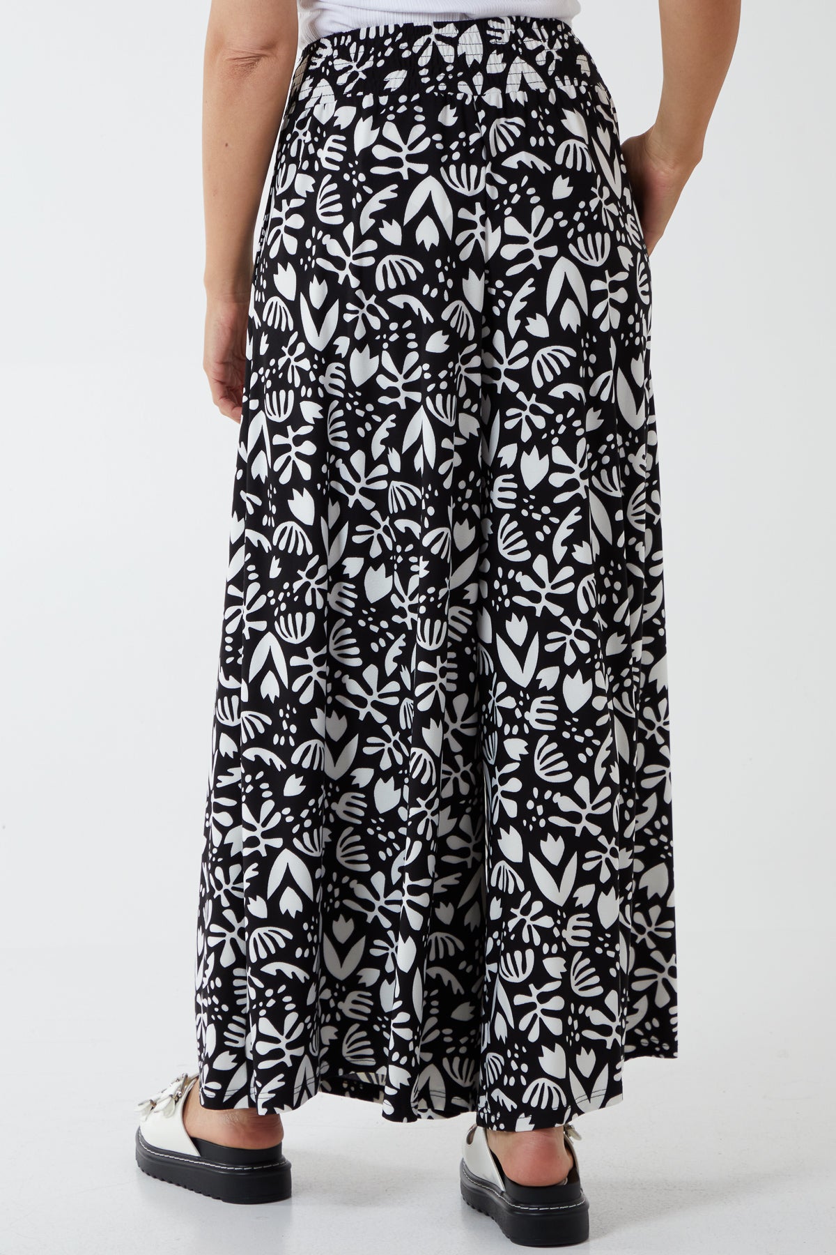 Shirring Waist Wide Leg Trouser