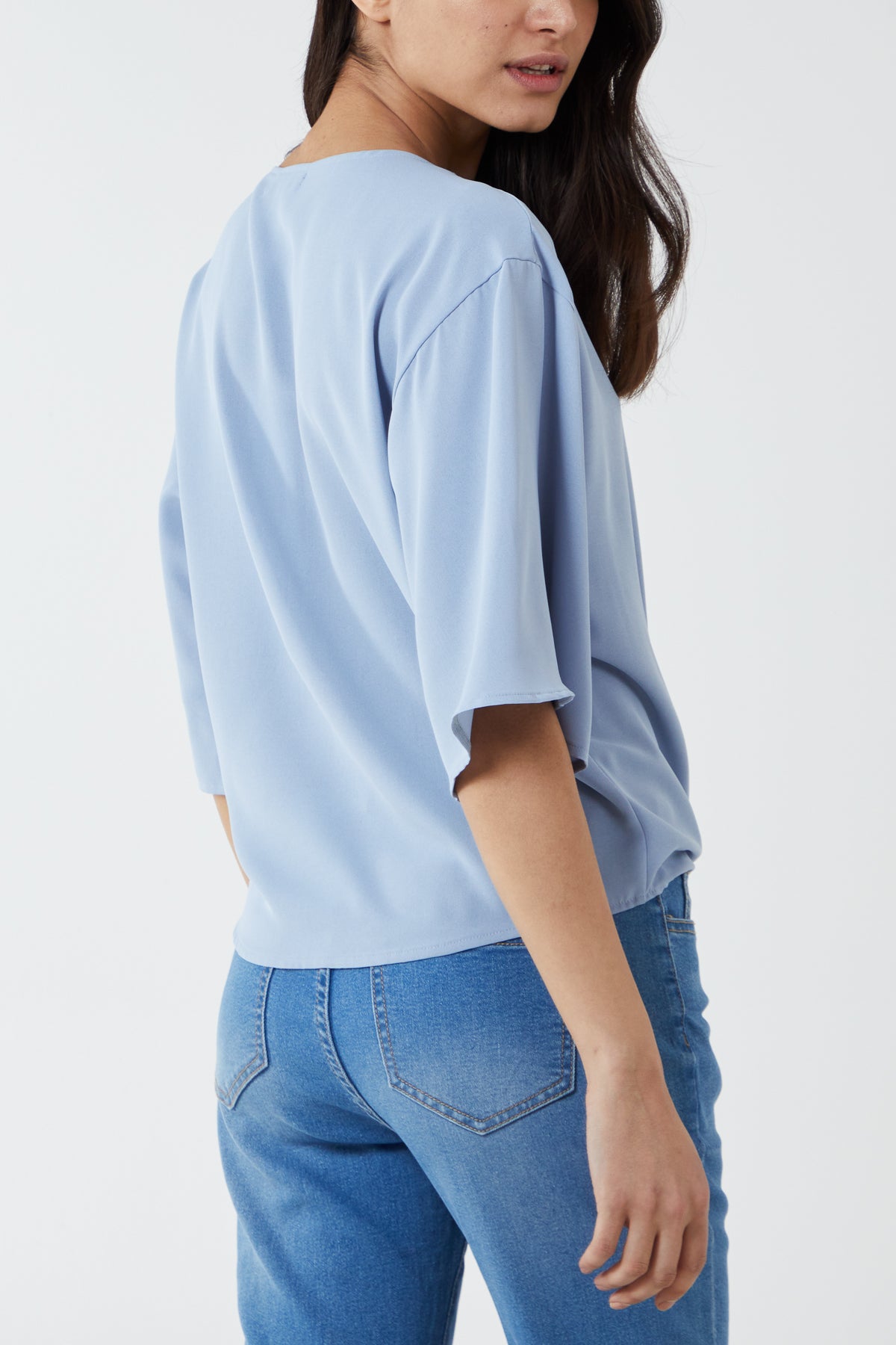 Tie Front Oversized Batwing Top