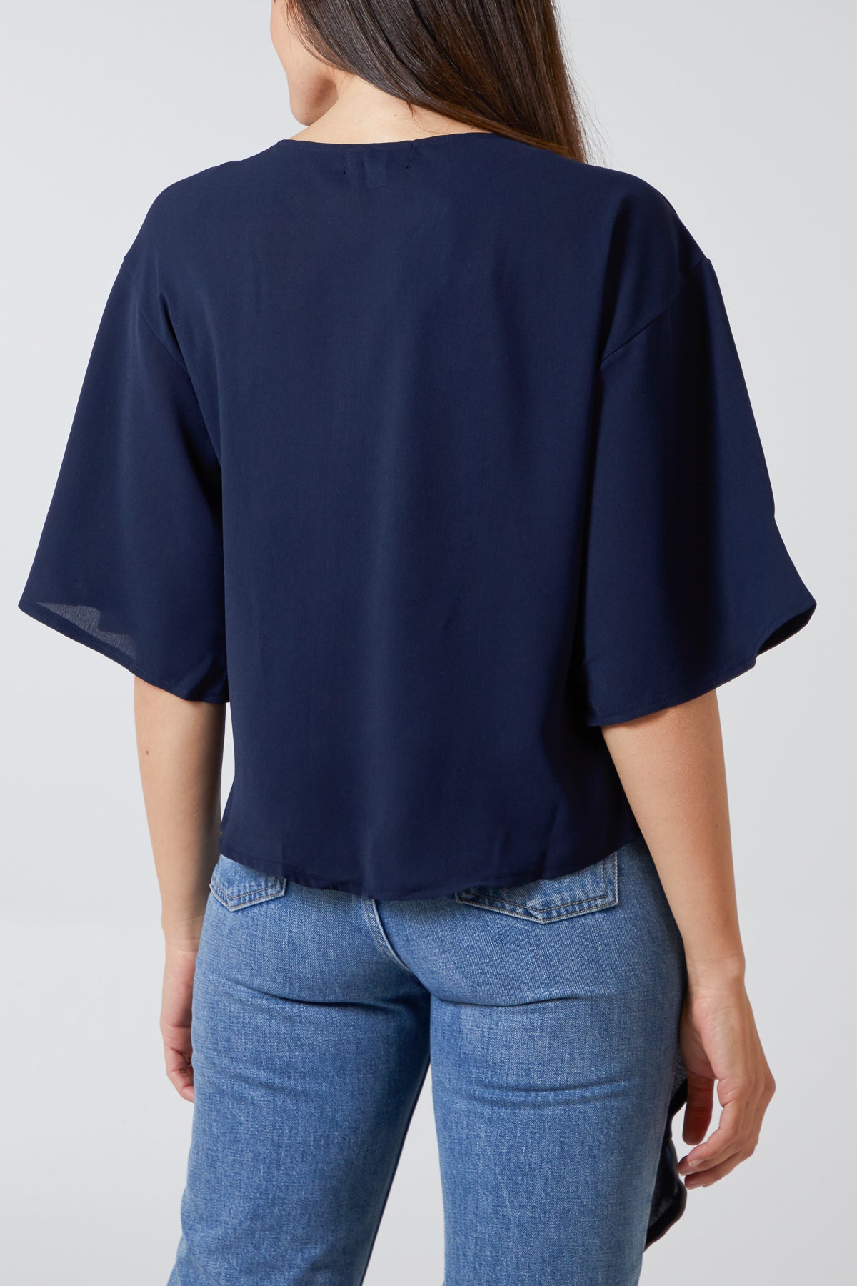 Tie Front Oversized Batwing Top
