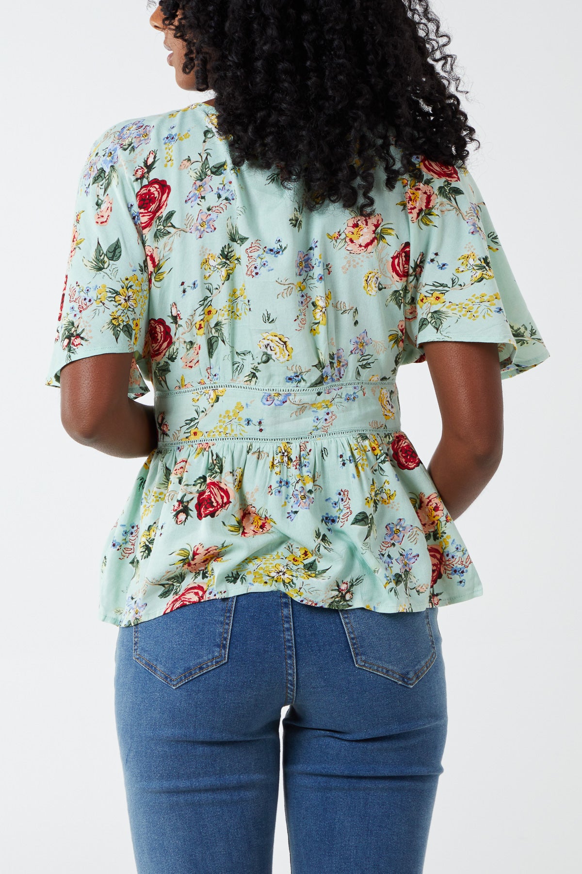 Batwing Floral Peplum Top