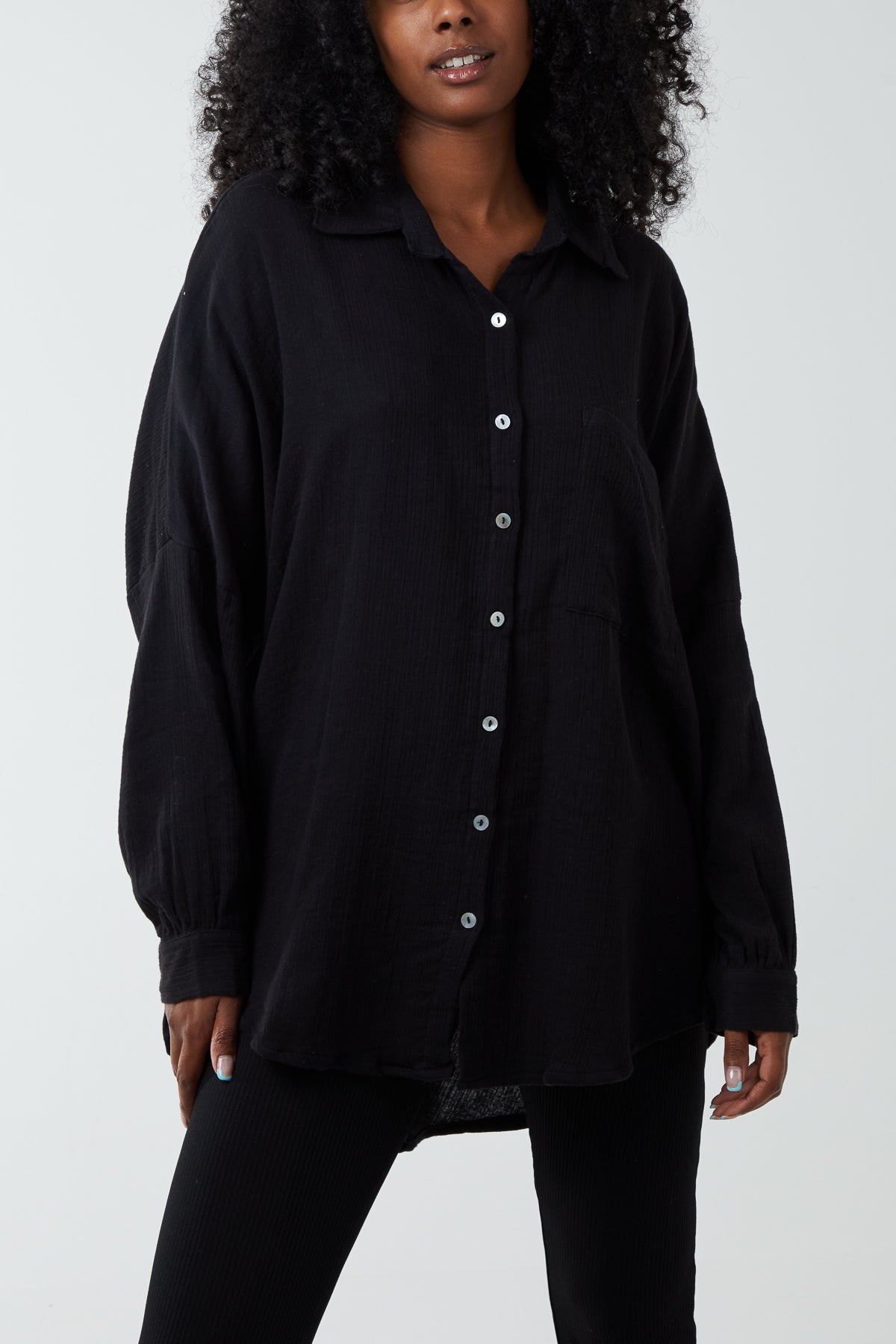 Oversized Cotton Cheesecloth Shirt