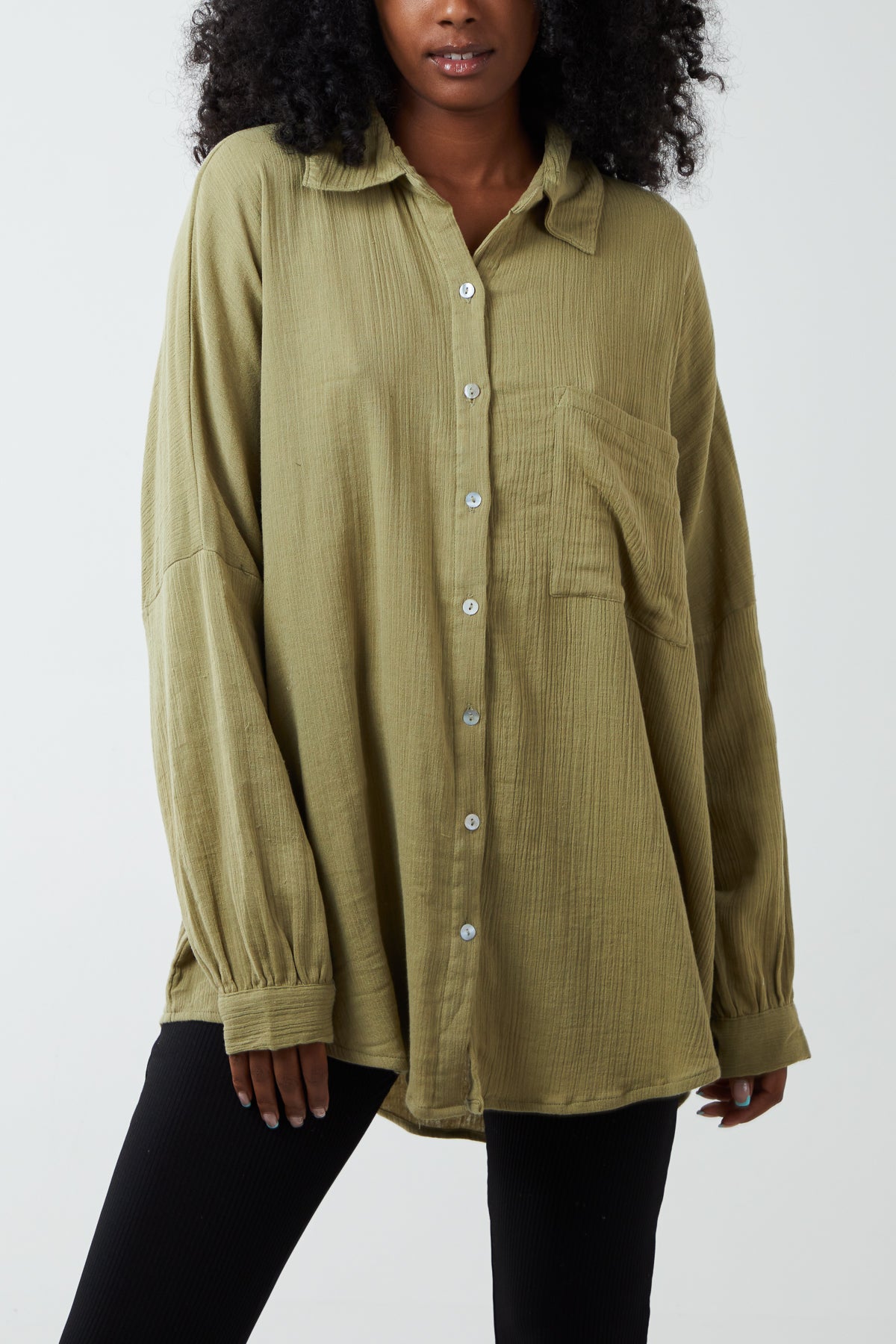 Oversized Cotton Cheesecloth Shirt