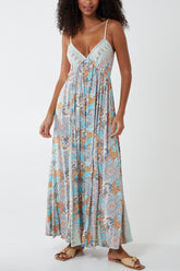 V Neck Rope Cami Maxi Dress