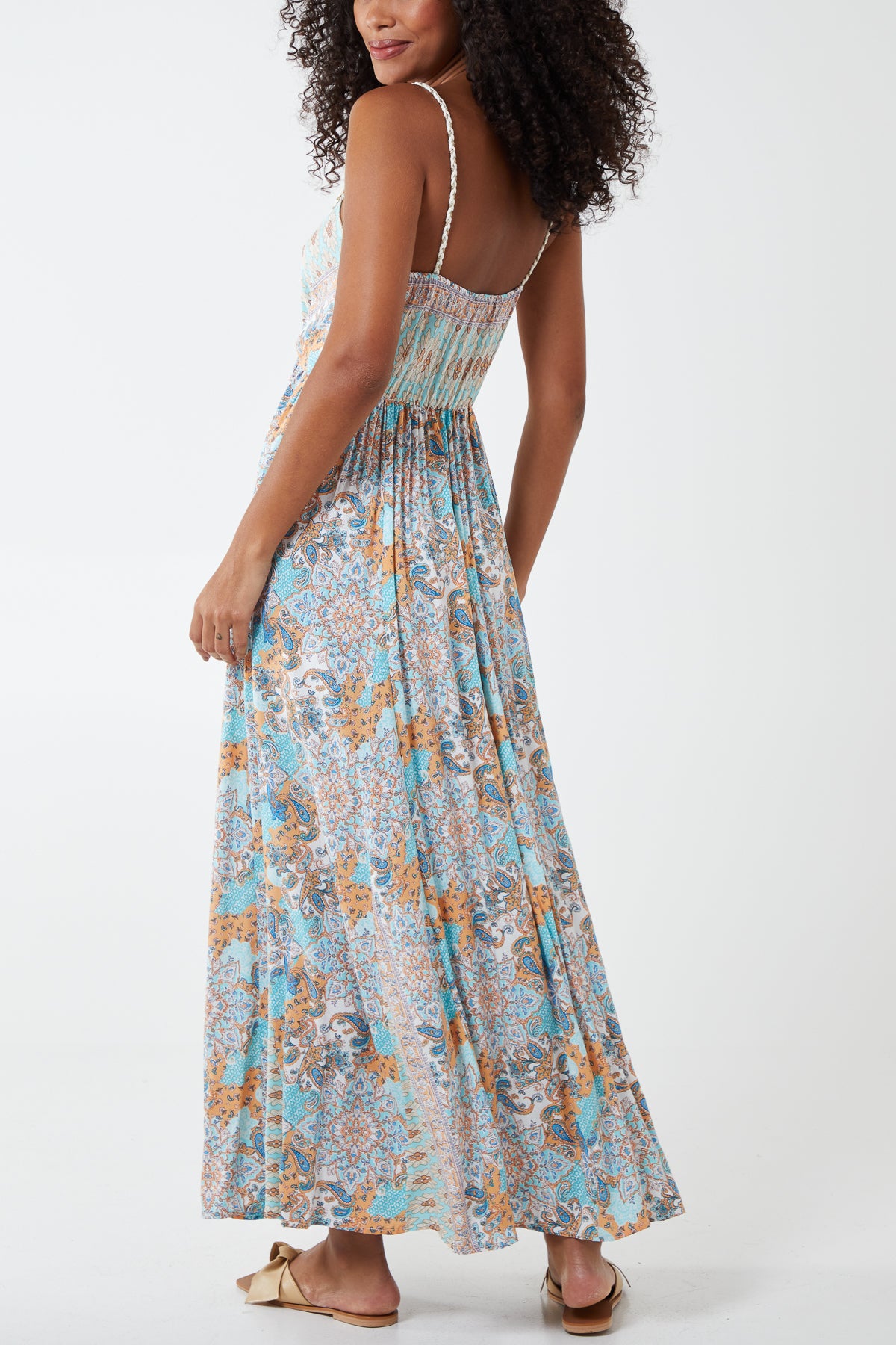 V Neck Rope Cami Maxi Dress