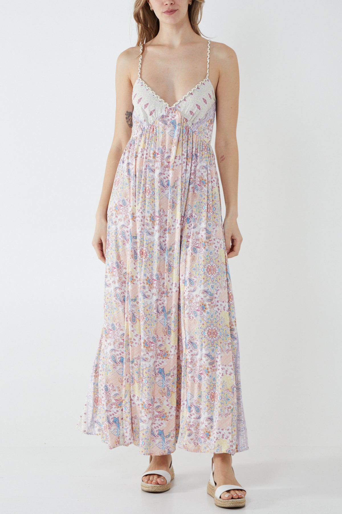 V Neck Rope Cami Maxi Dress