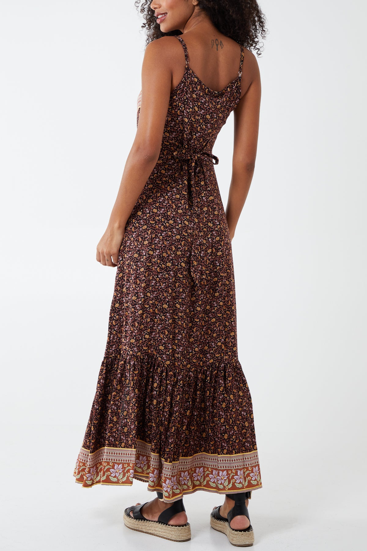Button Front Floral Cami Maxi Dress