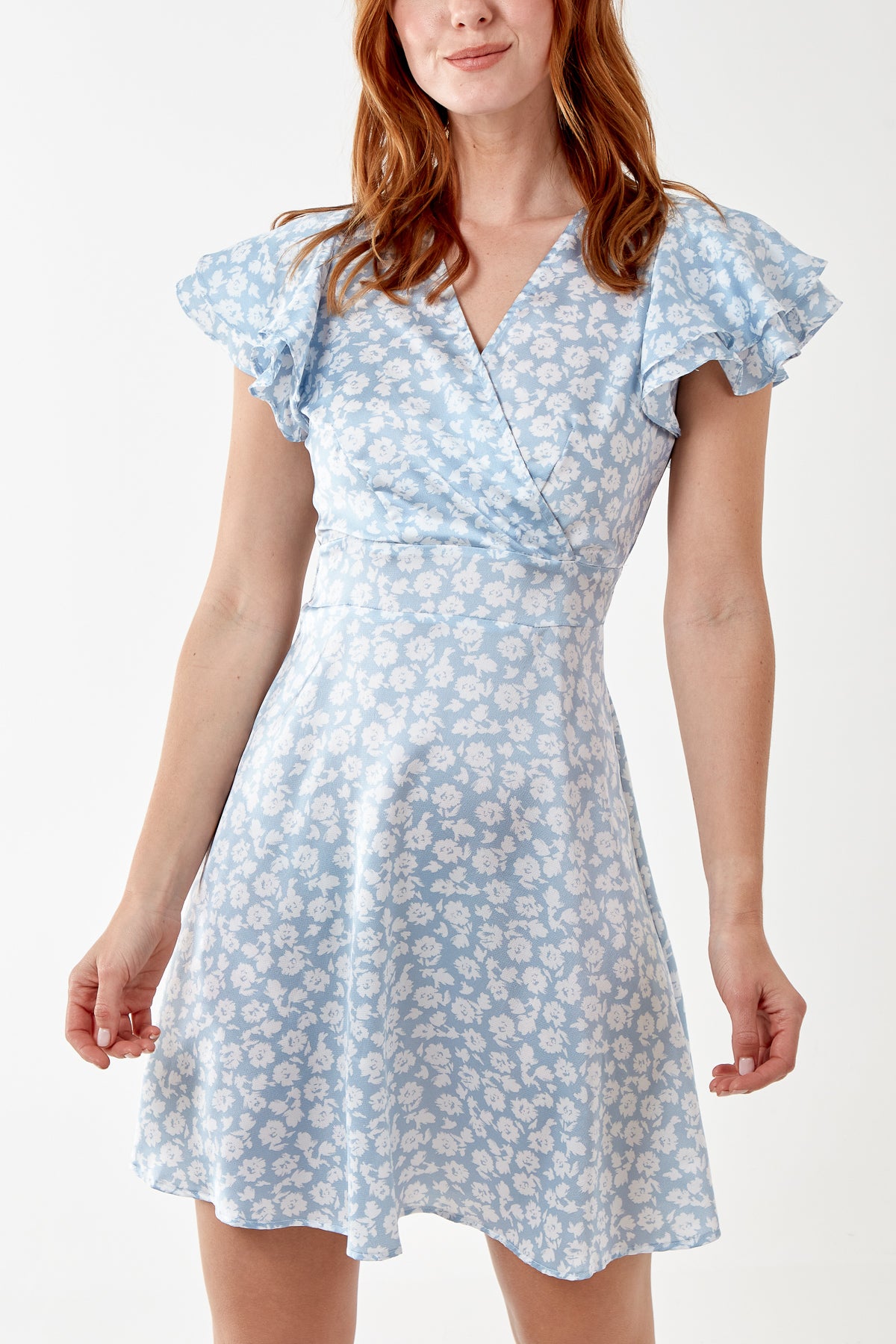 Floral Print Double Frill Dress