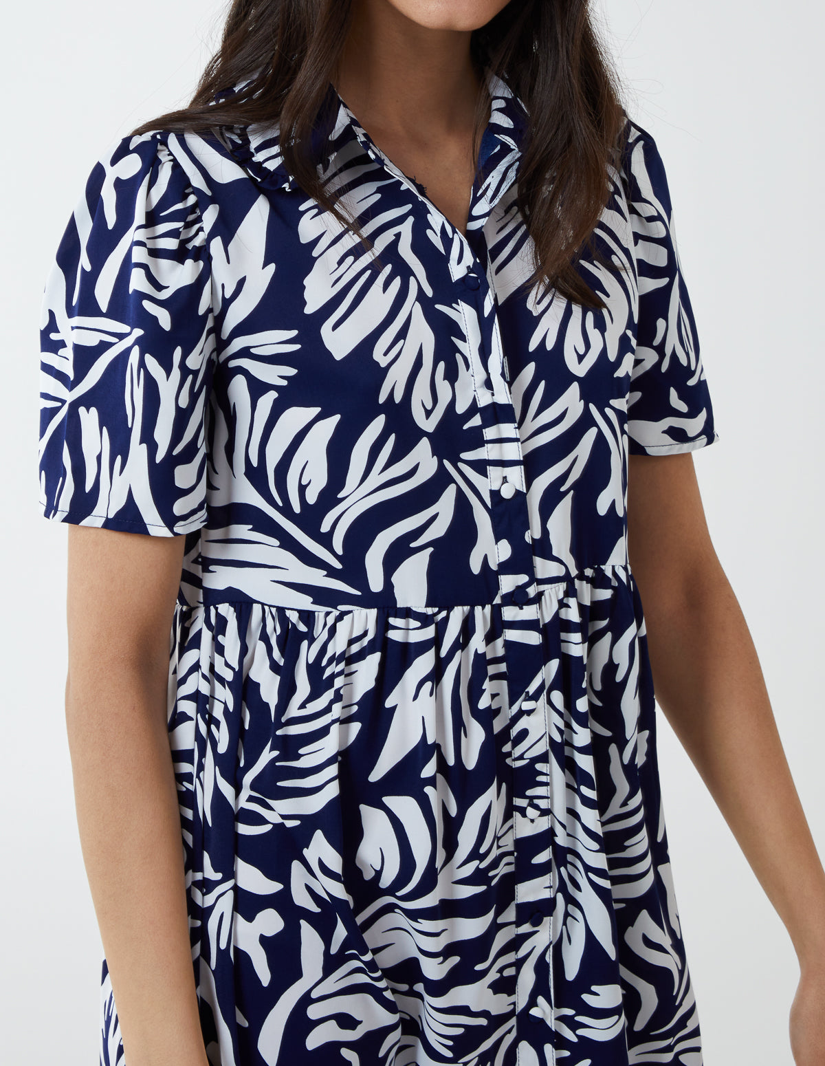 Collared Midi Smock Dress