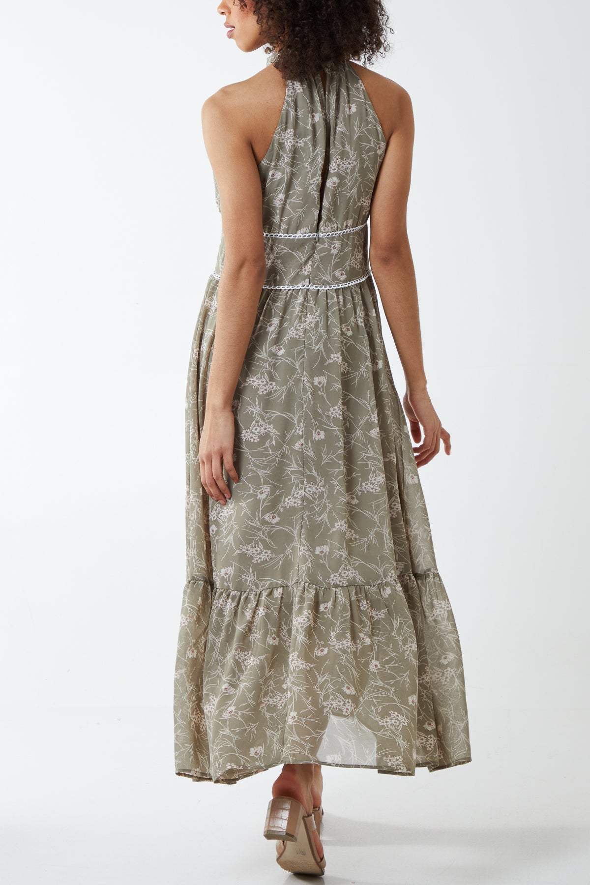 Cut Out Halter Neck Maxi Dress