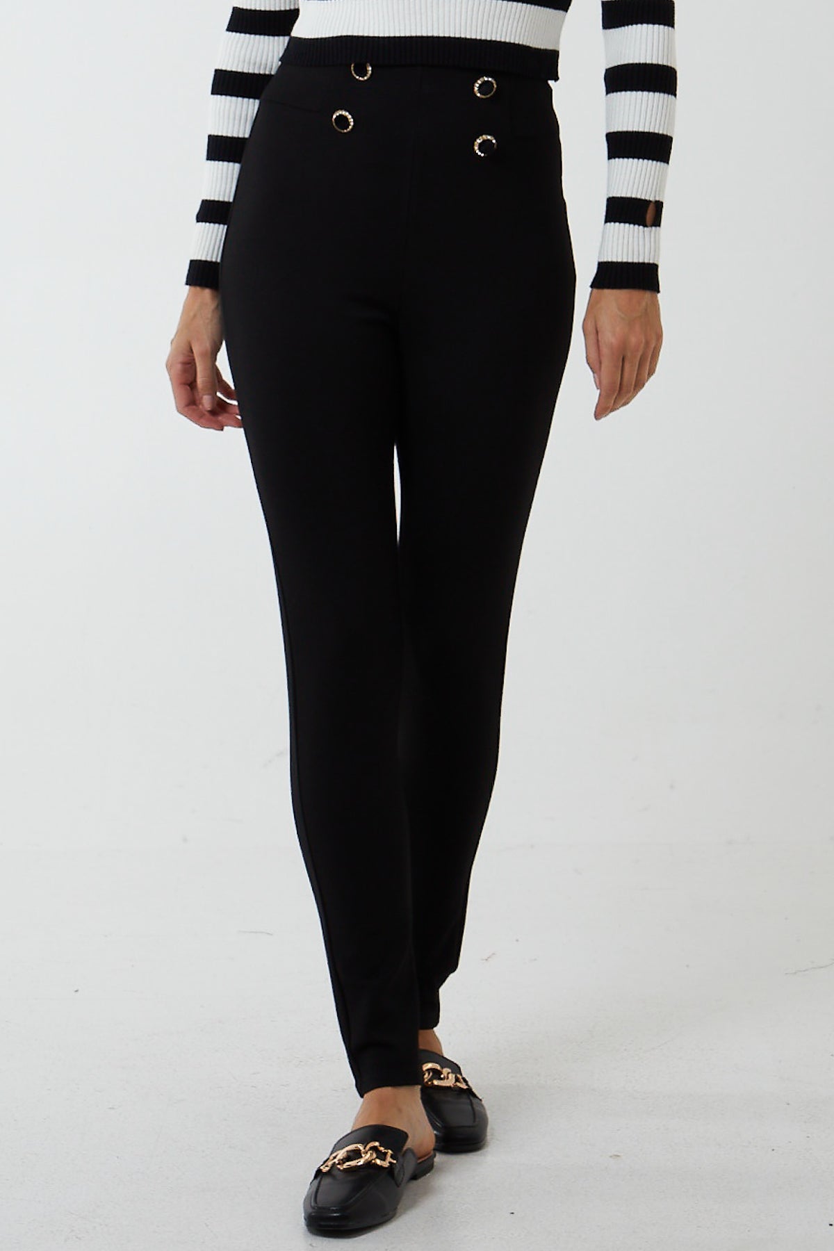 High waisted shop button leggings