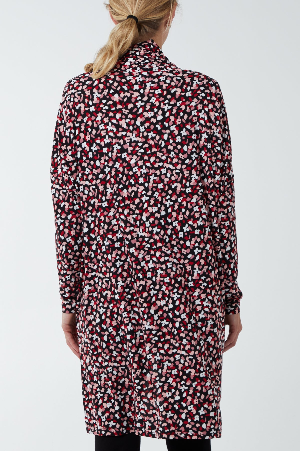 Draped Dip Hem Floral Top