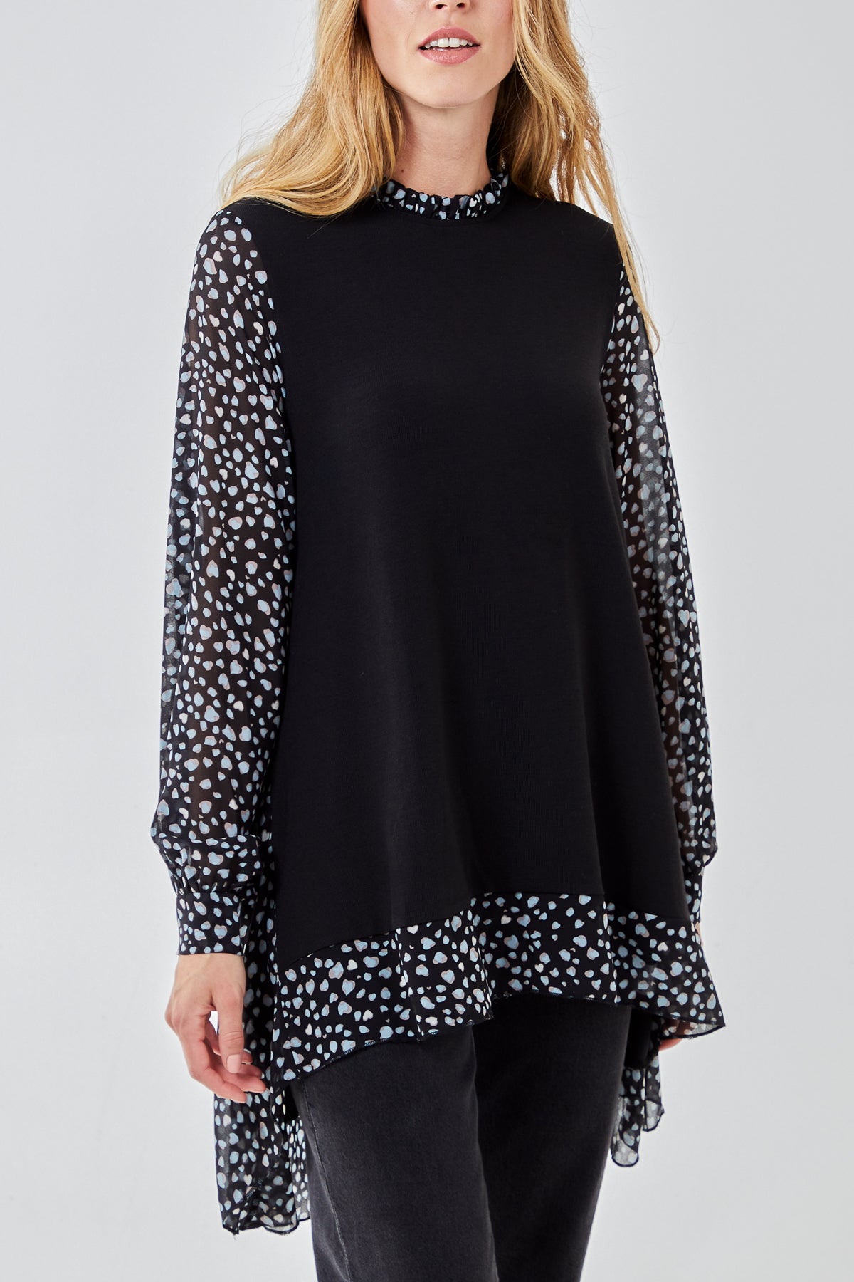 Chiffon 2 in 1 Cut & Sew Batwing Top