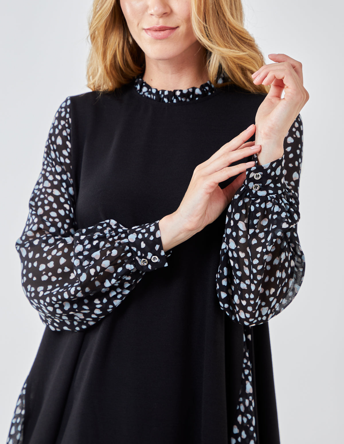 Chiffon 2 in 1 Cut & Sew Batwing Top