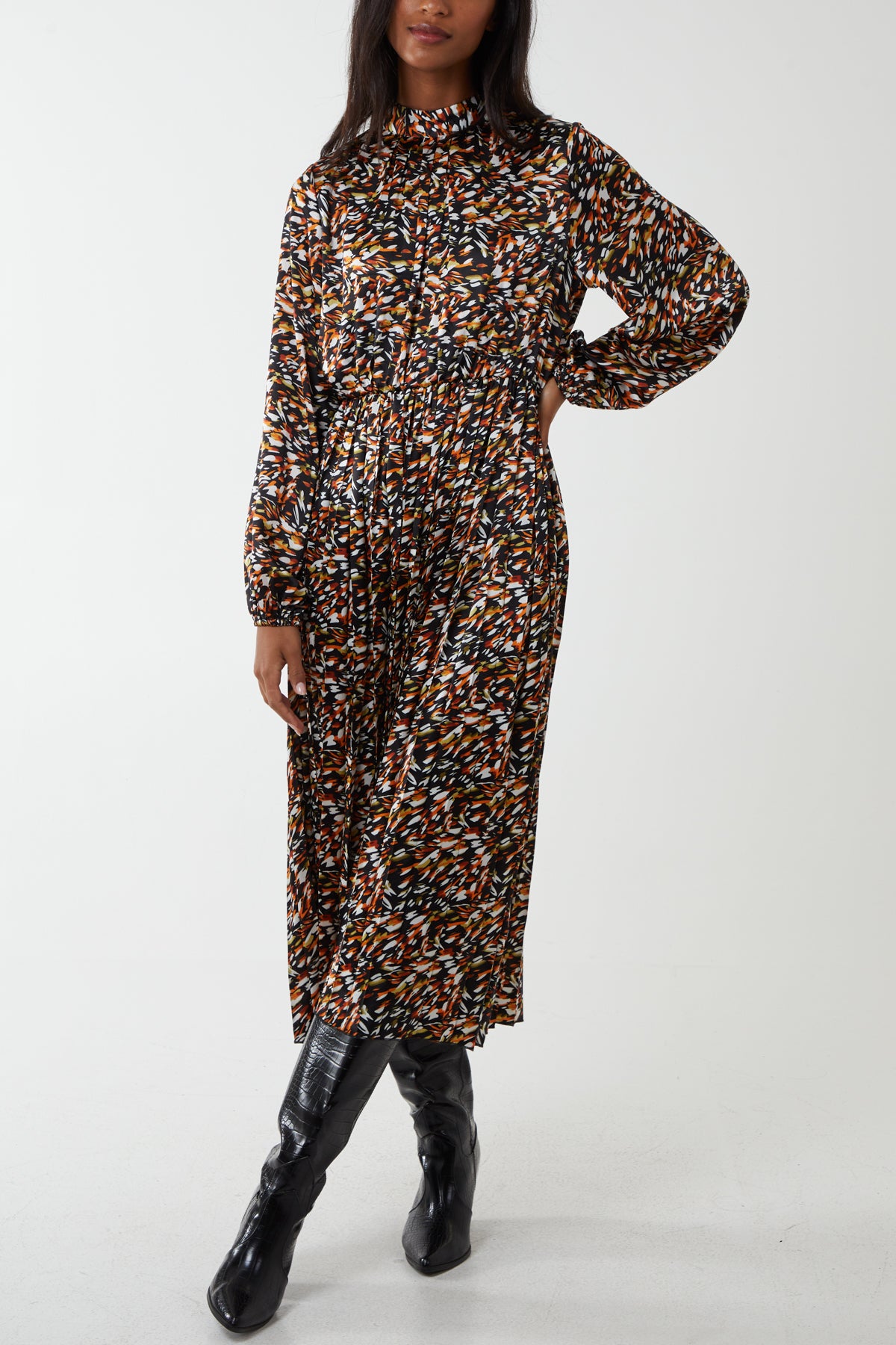 High and low animal print maxi dress main image 1