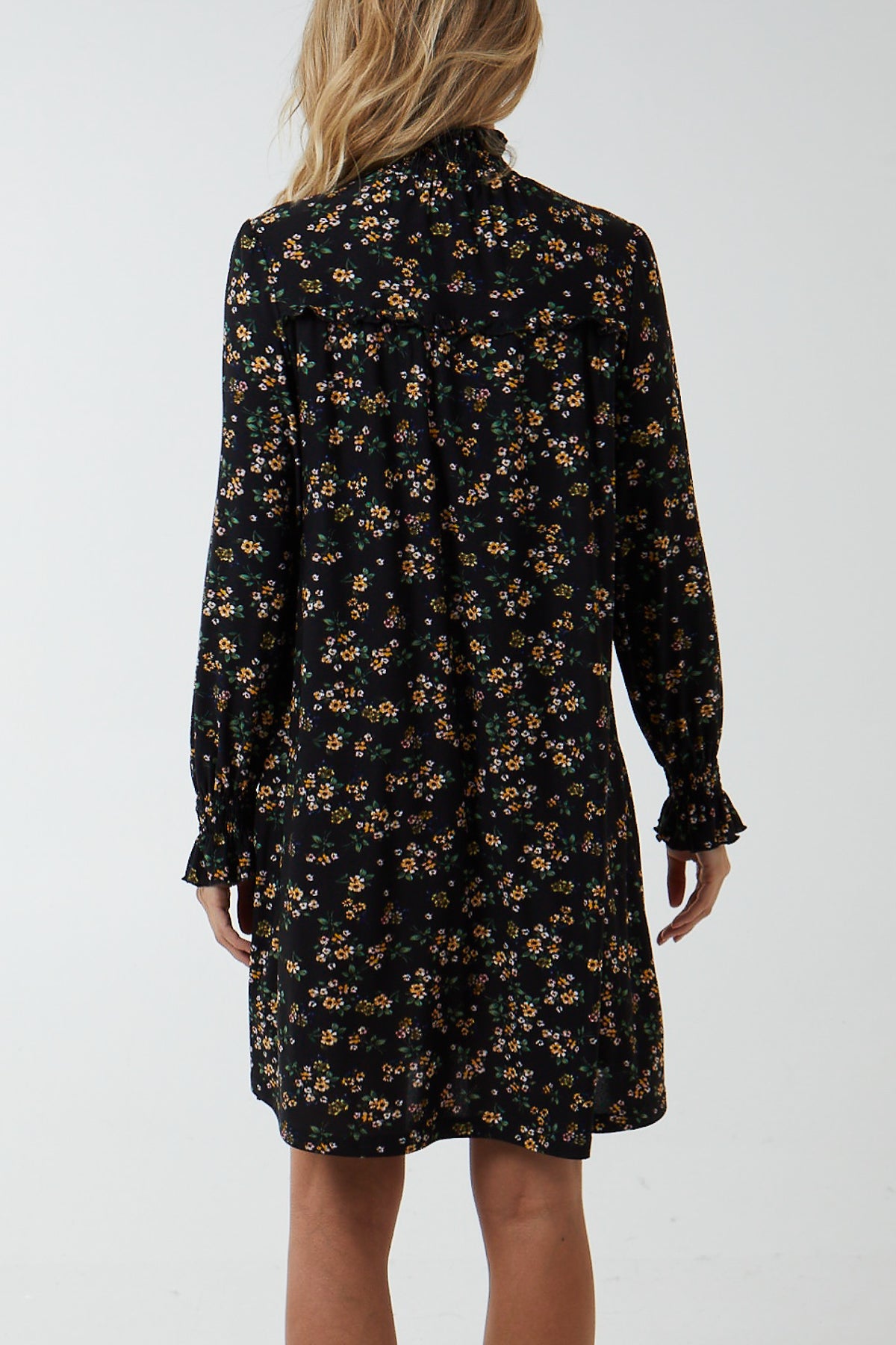 Sweetheart Shirred Mini Trapeze Stretch Dress