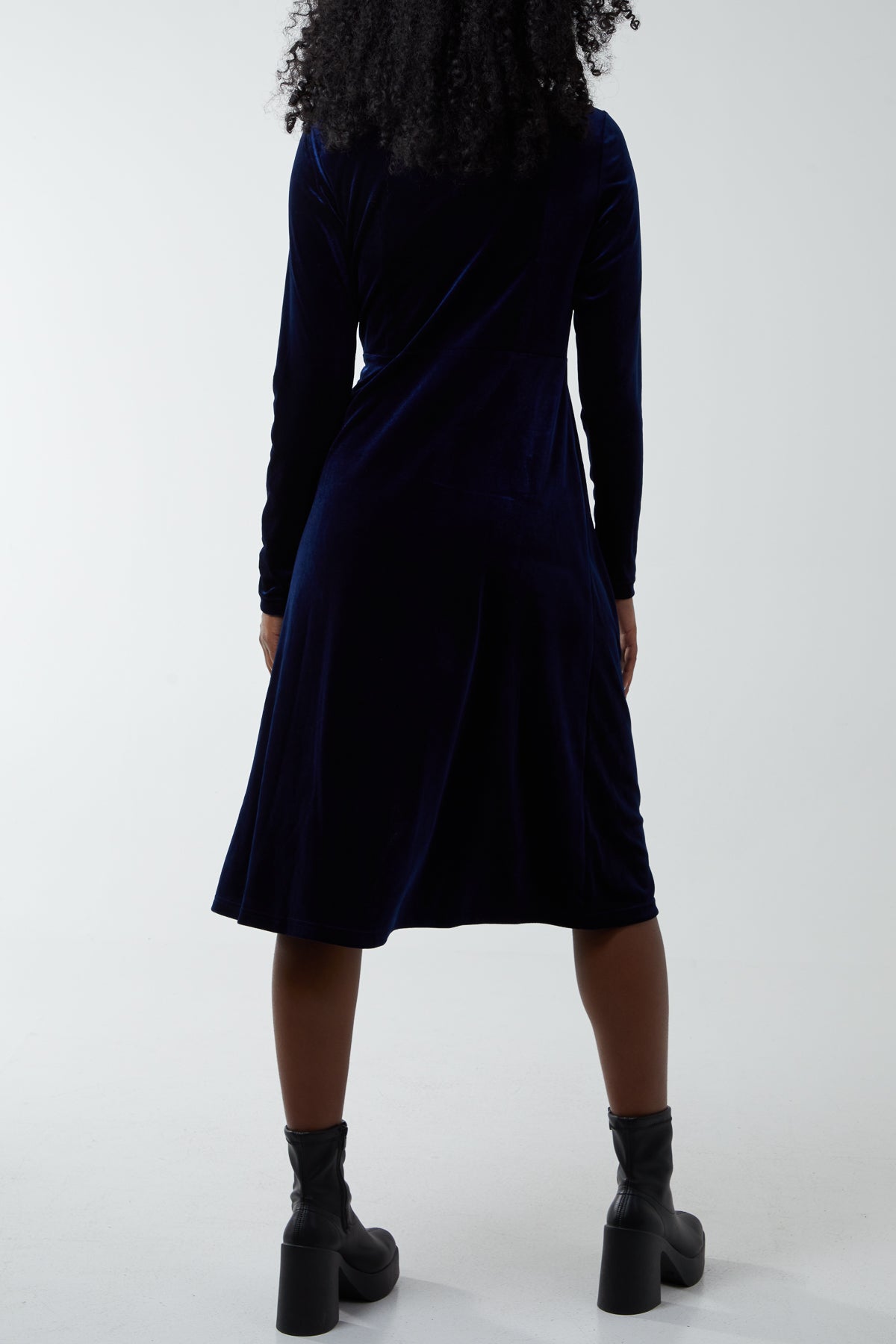 Velvet Keyhole Side Split Dress