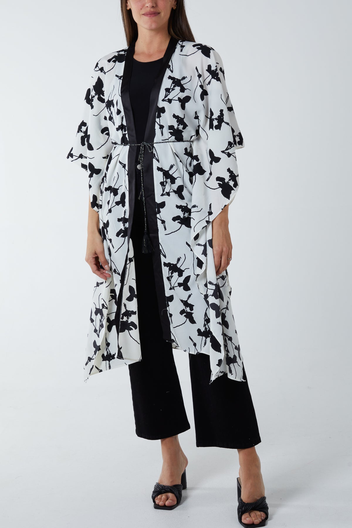 Kimono Midi With Satin Bands