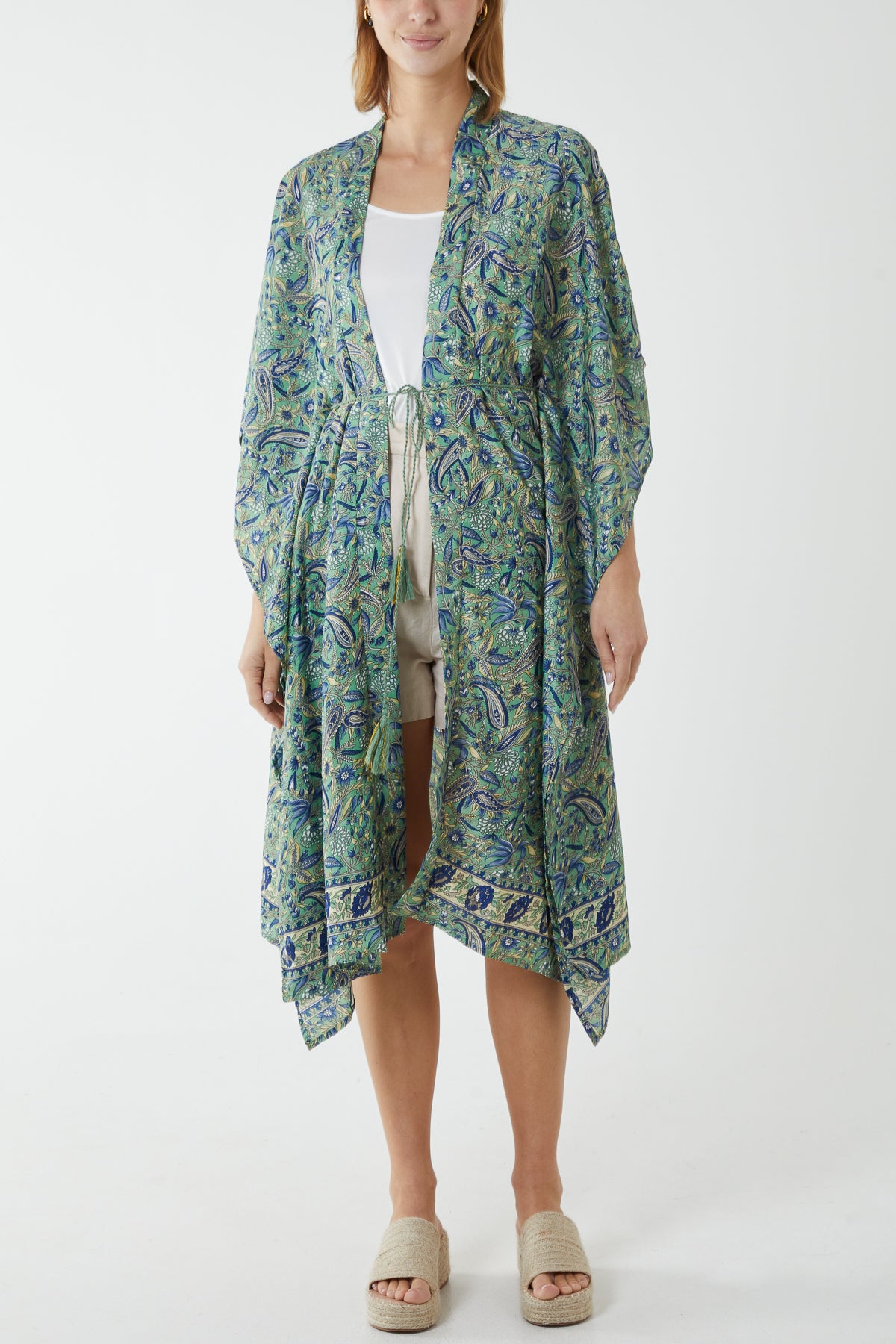 Paisley Tassle Tie Kimono