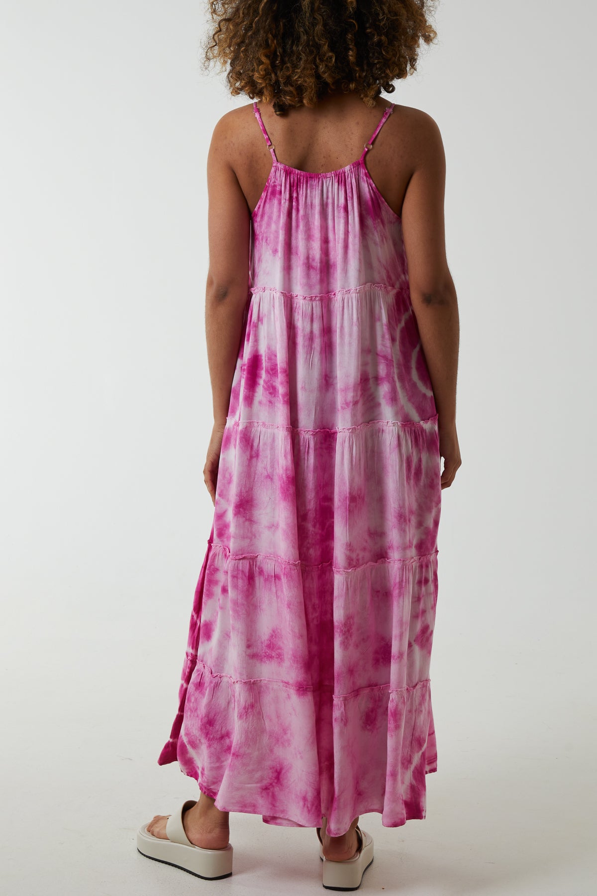 Tie Dye Strappy Cami Maxi Dress