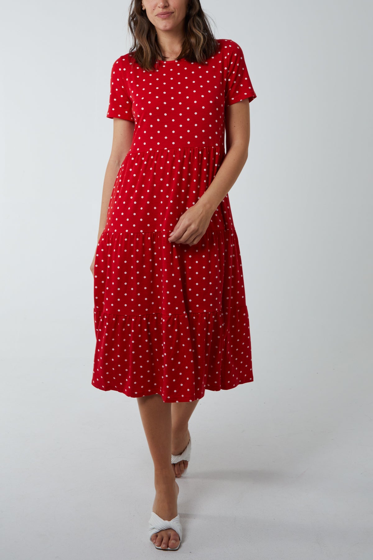 Polka Dot Tiered Smock Dress