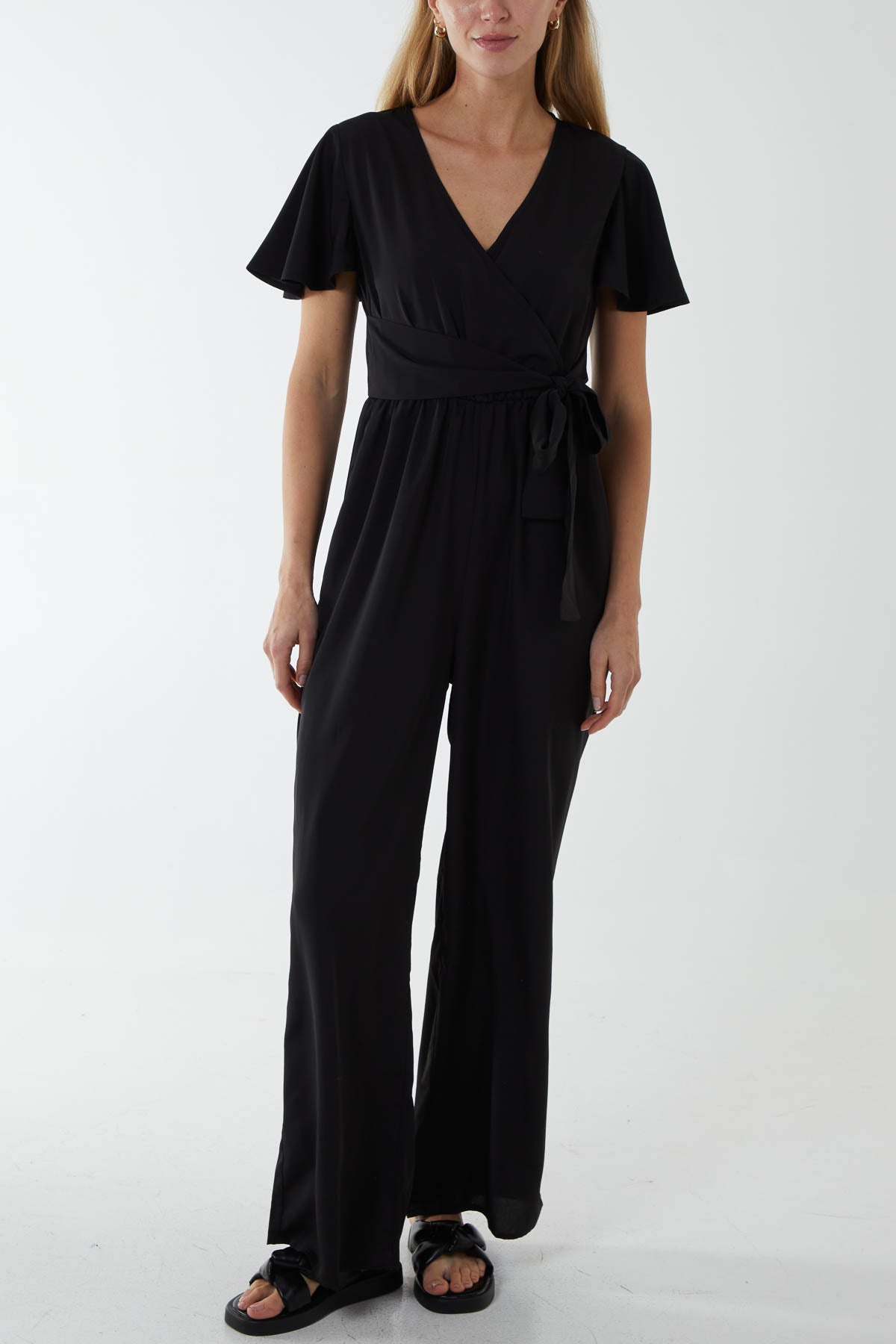 Wrap Front Side Tie Jumpsuit