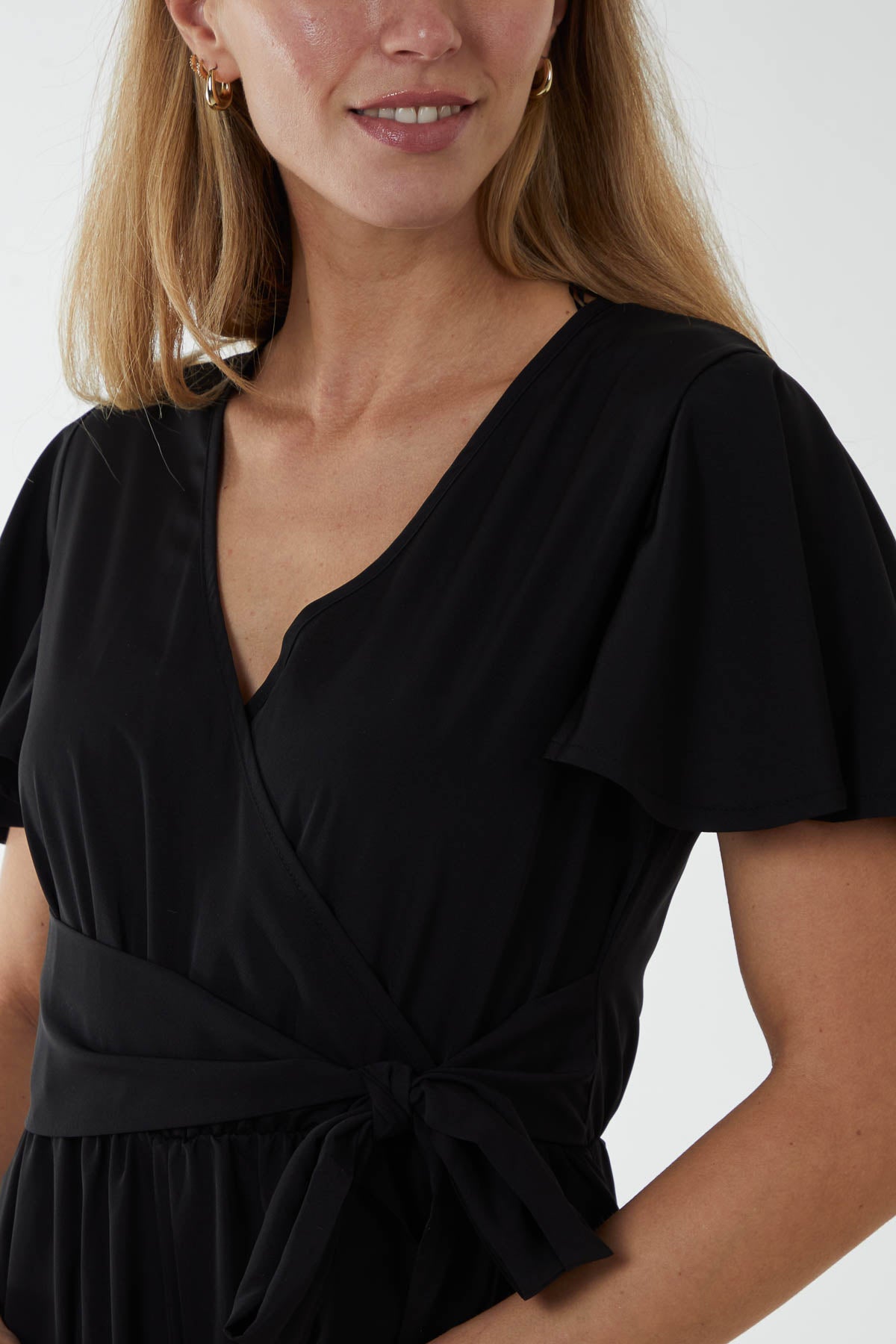 Wrap Front Side Tie Jumpsuit