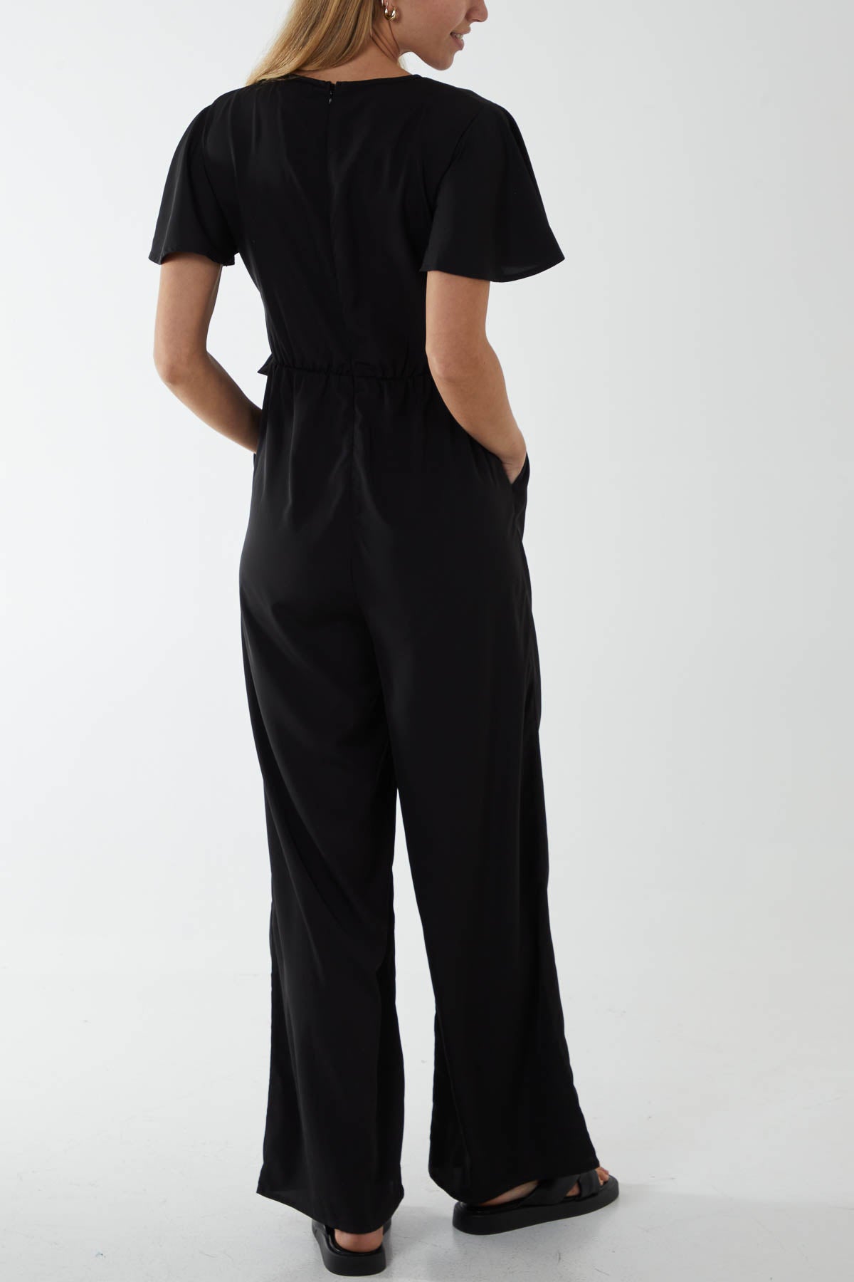 Wrap Front Side Tie Jumpsuit
