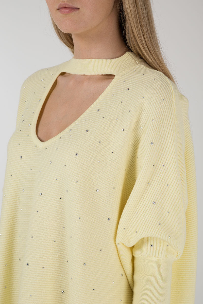 Choker Neck Diamante Jumper Dress