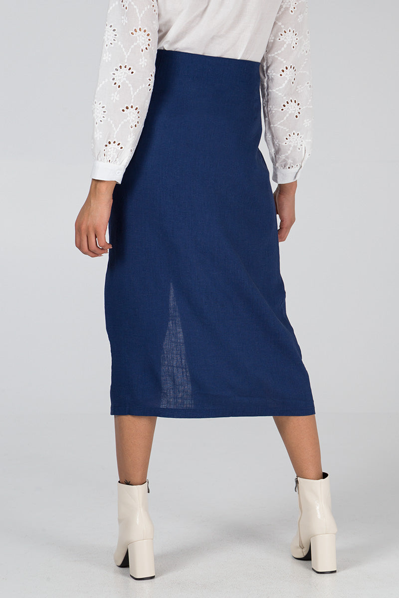 Tie Detail Midi Skirt
